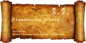 Klemanovics Viktor névjegykártya